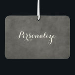 Désodorisant Pour Voiture Chalkboard mariage typographie voiture air freshen<br><div class="desc">Typographie de tableau sur mesure détendeur d'air de voiture. Votre image ici. Téléchargez votre propre image de famille, logo ou design avec du texte personnalisé pour nom, citation drôle ou monogramme. Conception personnalisée de tableau noir pour rafraîchir votre auto avec différents parfums cool pour masquer l'odeur de chien / animal...</div>