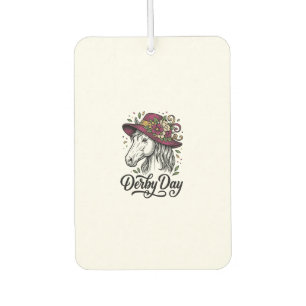 Désodorisant Pour Voiture Chapeau de cheval floral Derby Day Dessin de gravu