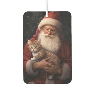 Désodorisant Pour Voiture Chat abyssinien avec Noël Festif du Père Noël