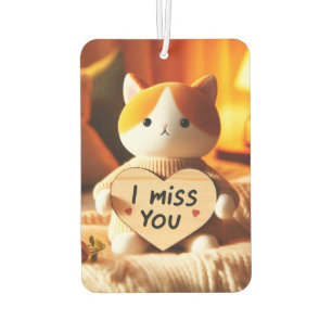 Désodorisant Pour Voiture Chat adorable peluche avec message de coeur