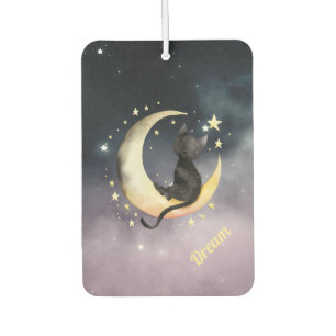 Désodorisant Pour Voiture Chat caricature mignon sur la lune