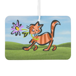 Désodorisant Pour Voiture Chat cartonné rouge tabby
