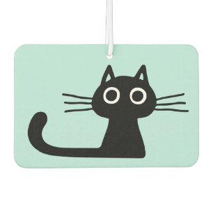 Désodorisant Pour Voiture Chat cool Black Kitty Whimsical Animal Art