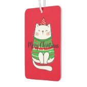 Désodorisant Pour Voiture Chat de Noël comique simple classique (Gauche)