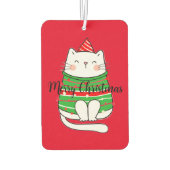 Désodorisant Pour Voiture Chat de Noël comique simple classique (Dos)