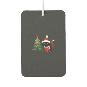 Désodorisant Pour Voiture Chat de Noël Santa Arbre Vecteur