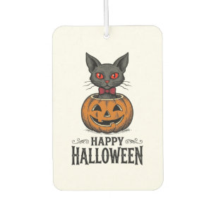 Désodorisant Pour Voiture Chat d'Halloween Mignon Citrouille Vintage Épouvan