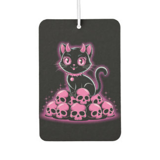 Désodorisant Pour Voiture Chat diable rose gothique