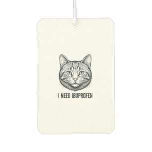 Désodorisant Pour Voiture Chat drôle Ibuprofène Dessin de gravure vintage_1