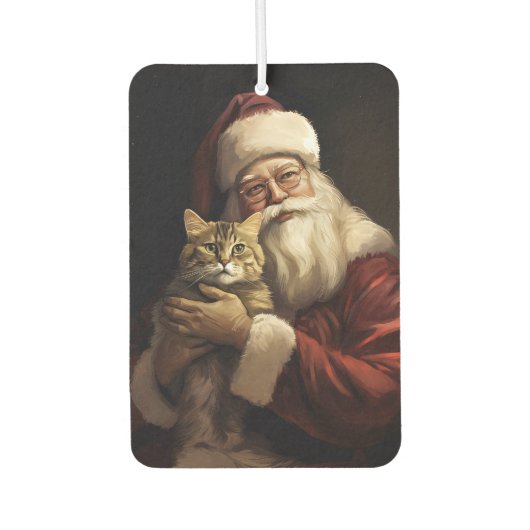 Désodorisant Pour Voiture Chat du Bengale avec Noël du Père Noël (Devant)
