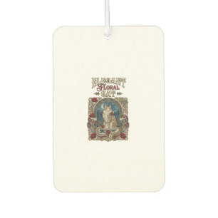Désodorisant Pour Voiture Chat Élégant Floral Art Nouveau Vintage Vector