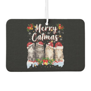 Désodorisant Pour Voiture Chat Noël Santa Hat Funny Joyeux Noël