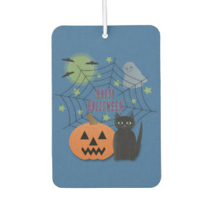 Désodorisant Pour Voiture Chat noir et Citrouille pas effrayant Halloween