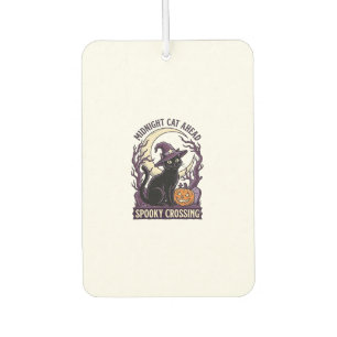 Désodorisant Pour Voiture Chat Noir Halloween Gravure Vintage Chat Citrouill