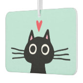 Désodorisant Pour Voiture Chat noir irky avec coeur (Gauche)
