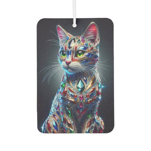 Désodorisant Pour Voiture Chat Paré de Bijoux (Devant)