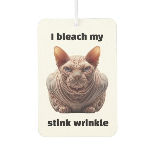 Désodorisant Pour Voiture Chat Sphynx ridé (Devant)