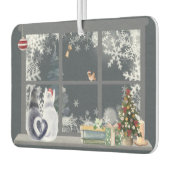 Désodorisant Pour Voiture Chats à la fenêtre de Noël (Gauche)