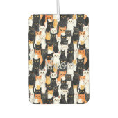 Désodorisant Pour Voiture Chats blancs orange noirs (Devant)