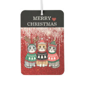 Désodorisant Pour Voiture Chats de Noël mignons Joyeux Noël (Devant)