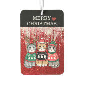 Désodorisant Pour Voiture Chats de Noël mignons Joyeux Noël (Dos)