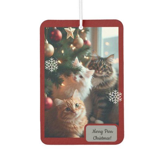 Désodorisant Pour Voiture Chats Orne Arbre, Texte d'image, Personnaliser,  (Devant)