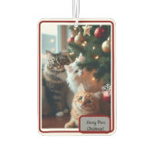 Désodorisant Pour Voiture Chats Orne Arbre, Texte d'image, Personnaliser,  (Dos)