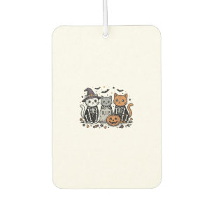 Désodorisant Pour Voiture Chats squelette mignons Halloween Gravure vintage