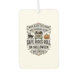 Désodorisant Pour Voiture Chauffeur de Bus Halloween Gravure Vintage Épouvan