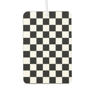 Désodorisant Pour Voiture Checkerboard pattern black and white
