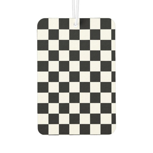 Désodorisant Pour Voiture Checkerboard pattern black and white (Dos)