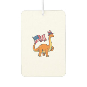 Désodorisant Pour Voiture Chemise à gravure vintage avec drapeau de dinosaur