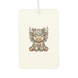Désodorisant Pour Voiture Chemise à patchwork floral vintage Highland Cow_1