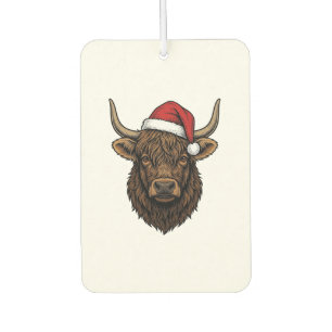Désodorisant Pour Voiture Chemise Chapeau de Père Noël Vache Highland Noël V