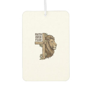 Désodorisant Pour Voiture Chemise chrétienne vintage Croix Lion Foi Sur La P