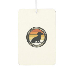 Désodorisant Pour Voiture Chemise Dachshund Sunset Design Vintage Amoureux d