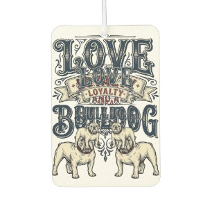 Désodorisant Pour Voiture Chemise d'amour Bulldog Gravure vintage Citation d