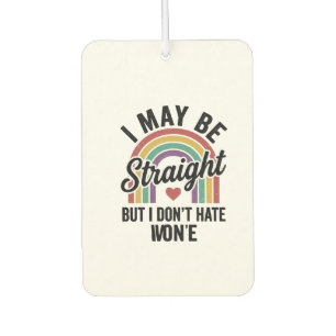 Désodorisant Pour Voiture Chemise de fierté arc-en-ciel Straight But Kind vi