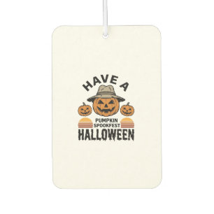 Désodorisant Pour Voiture Chemise de gravure vintage Halloween Citrouille Ef