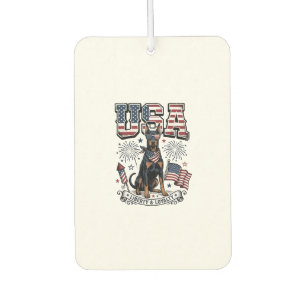 Désodorisant Pour Voiture Chemise de gravure vintage USA Doberman patriotiqu