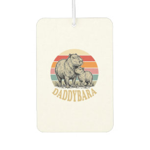 Désodorisant Pour Voiture Chemise de papa capybara Daddybara Vintage Sunset_