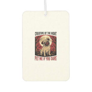 Désodorisant Pour Voiture Chemise de pug Halloween avec cimetière effrayant