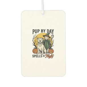 Désodorisant Pour Voiture Chemise de sorcière de chien d'Halloween Gravure v