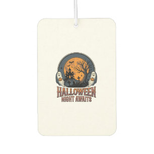 Désodorisant Pour Voiture Chemise fantôme lune gravée scène Halloween vintag