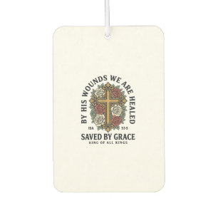 Désodorisant Pour Voiture Chemise Fleurie Croix Chrétienne Sauvé par la Grâc