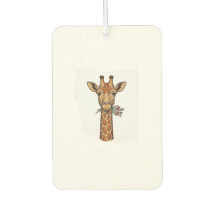 Désodorisant Pour Voiture Chemise Girafe Gravée Vintage Avec Fleurs_1