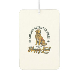 Désodorisant Pour Voiture Chemise Golden Retriever Gravure Vintage Amoureux