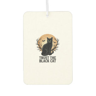 Désodorisant Pour Voiture Chemise Halloween Chat Noir Vintage Lune Sombre Ch