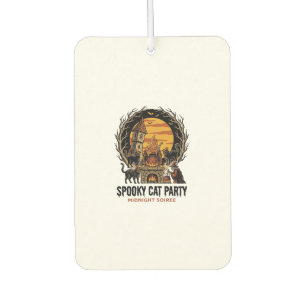 Désodorisant Pour Voiture Chemise Halloween Gravure Vintage Fête de Chat Eff