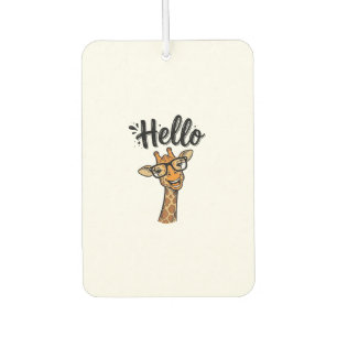 Désodorisant Pour Voiture Chemise Hello Giraffe Gravure Vintage Animal Migno